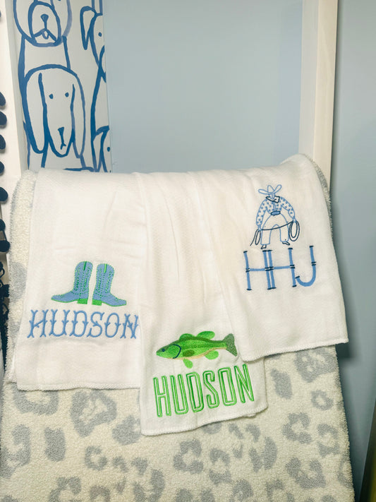 3-Pack of Customized Classic Diaper-Burp Cloths