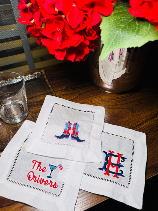 4 Pack of Personalized Cocktail Napkins