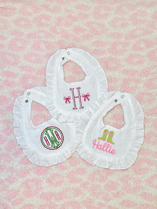 3-Pack of Customized Muslin Bibs